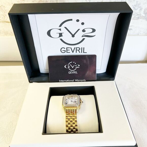 Gervil GV2 Swiss Diamonds & Stainless Steel/ gold plating bracelet watch 12101B - Picture 9 of 10